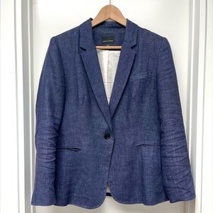 Indigo blue linen blazer